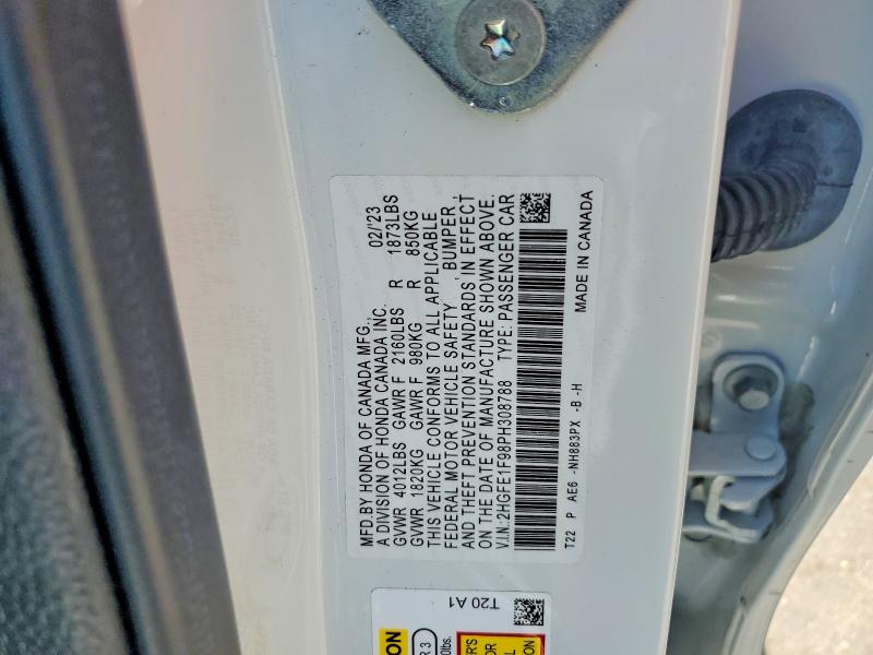 Aukcja sprzedaży 2023 Honda Civic, vin: 2HGFE1F98PH308788, numer aukcji: 64462026