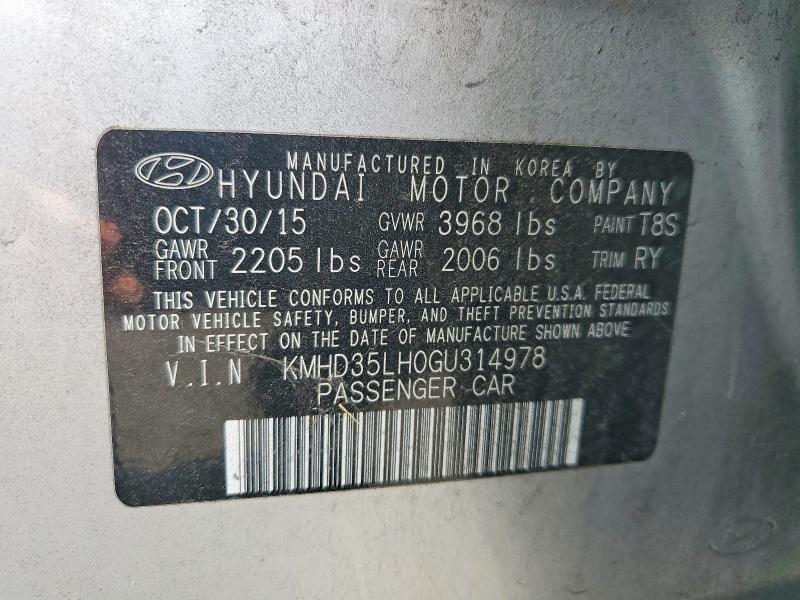 64499516 :رقم المزاد ، KMHD35LH0GU314978 vin ، 2016 Hyundai Elantra Gt مزاد بيع