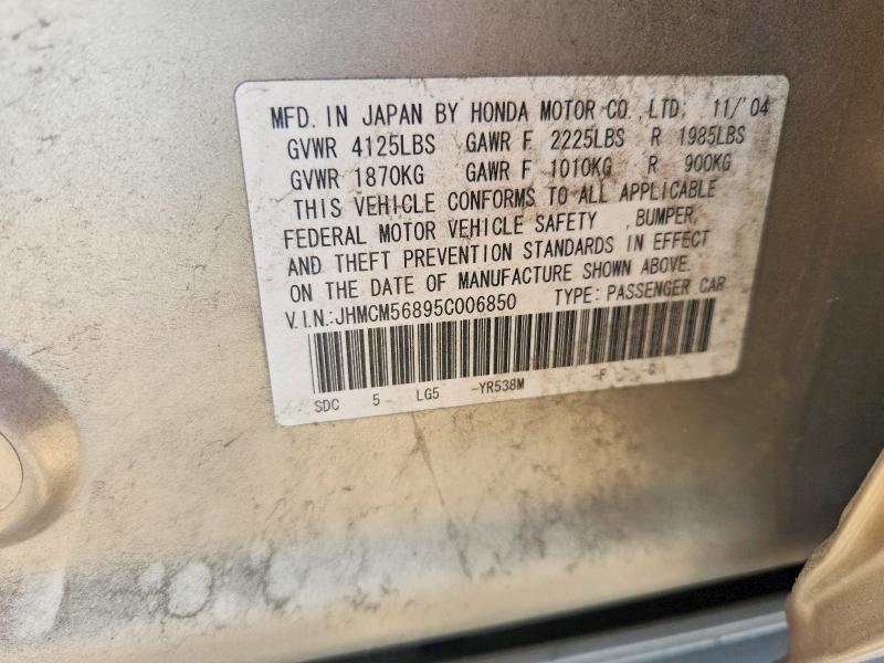 Aukcja sprzedaży 2005 Honda Accord, vin: JHMCM56895C006850, numer aukcji: 64615406