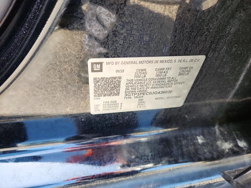 2018 Gmc Sierra მანქანა იყიდება აუქციონზე, vin: 3GTP1PEC0JG436030, აუქციონის ნომერი: 64574016
