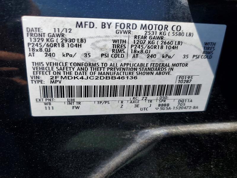 Продаж на аукціоні авто 2013 Ford Edge, vin: 2FMDK4JC2DBB46136, номер лоту: 63587856