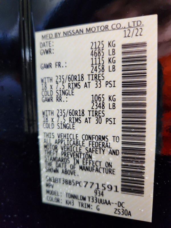 2023 Nissan Rogue მანქანა იყიდება აუქციონზე, vin: 5N1BT3BB5PC771591, აუქციონის ნომერი: 62720506