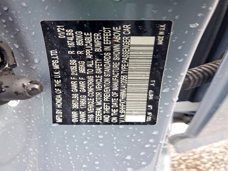 Продажа на аукционе авто 2021 Honda Civic, vin: SHHFK7H69MU412056, номер лота: 66240966