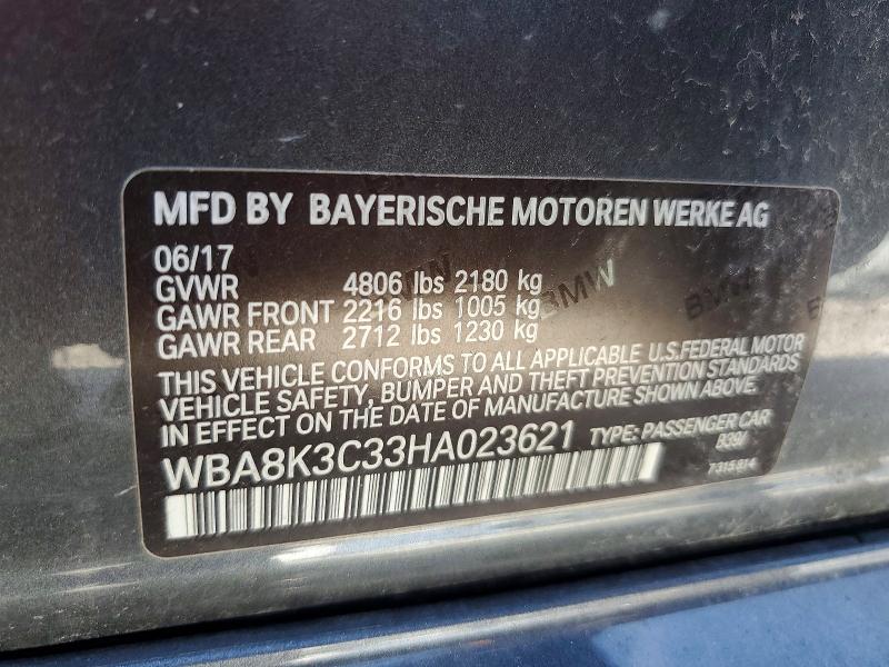Продаж на аукціоні авто 2017 Bmw 330, vin: WBA8K3C33HA023621, номер лоту: 66269266