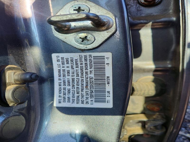 2013 Honda Civic მანქანა იყიდება აუქციონზე, vin: 19XFB4F23DE202767, აუქციონის ნომერი: 65429016