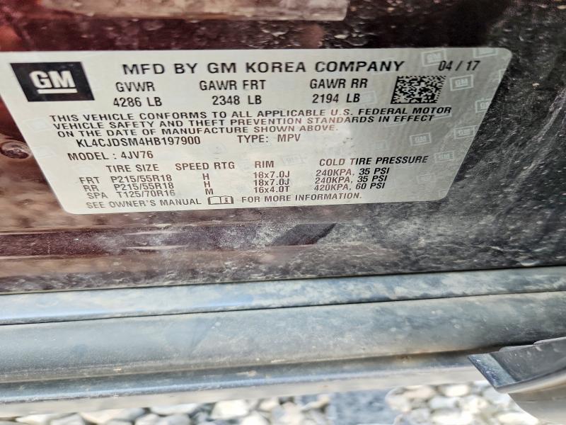 Продаж на аукціоні авто 2017 Buick Encore, vin: KL4CJDSM4HB197900, номер лоту: 63898456