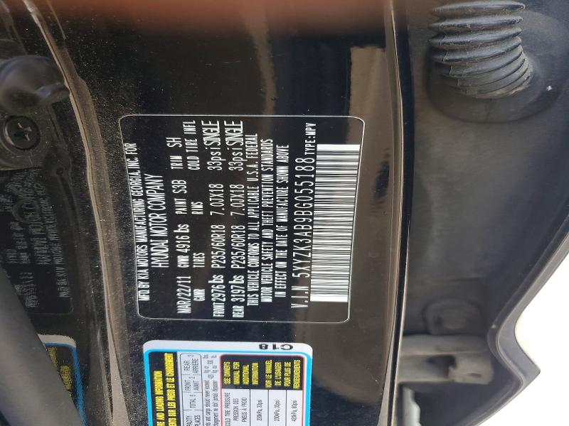 Aukcja sprzedaży 2011 Hyundai Santa Fe, vin: 5XYZK3AB9BG055188, numer aukcji: 63797586