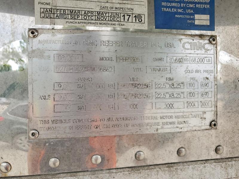 Продажа на аукционе авто 2019 Cimc Reefer Trl, vin: 527SR5324KM016862, номер лота: 66273066