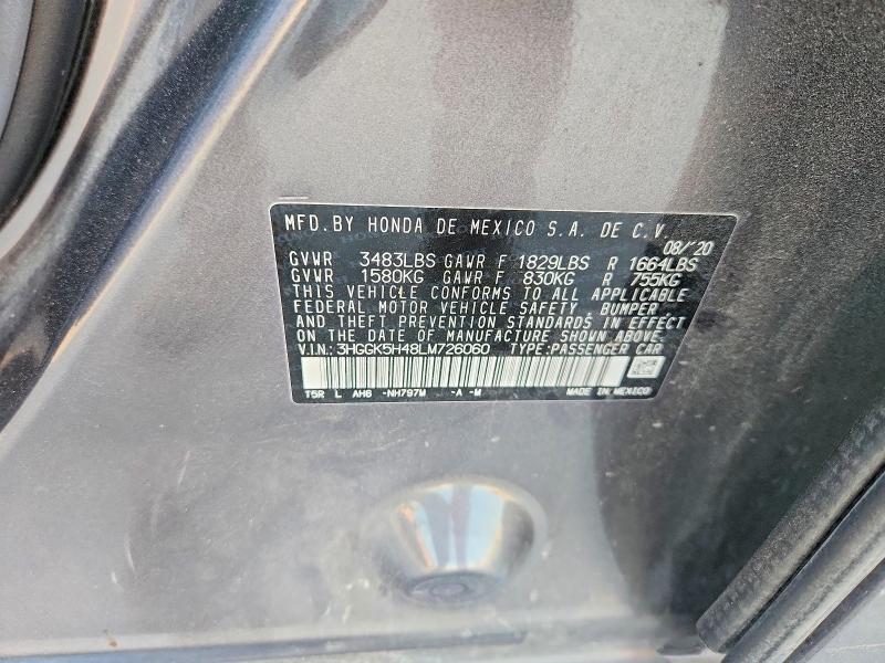 Продаж на аукціоні авто 2020 Honda Fit, vin: 3HGGK5H48LM726060, номер лоту: 64138906