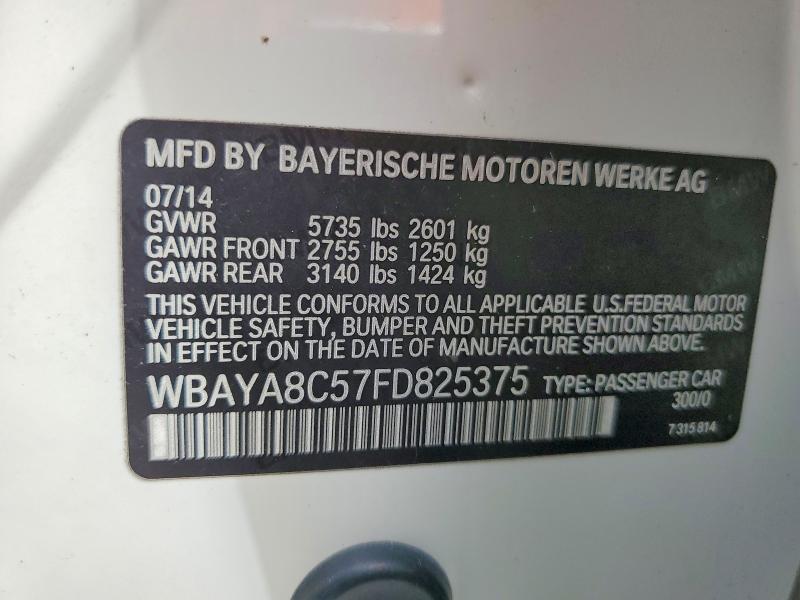 2015 Bmw 750 მანქანა იყიდება აუქციონზე, vin: WBAYA8C57FD825375, აუქციონის ნომერი: 64255336