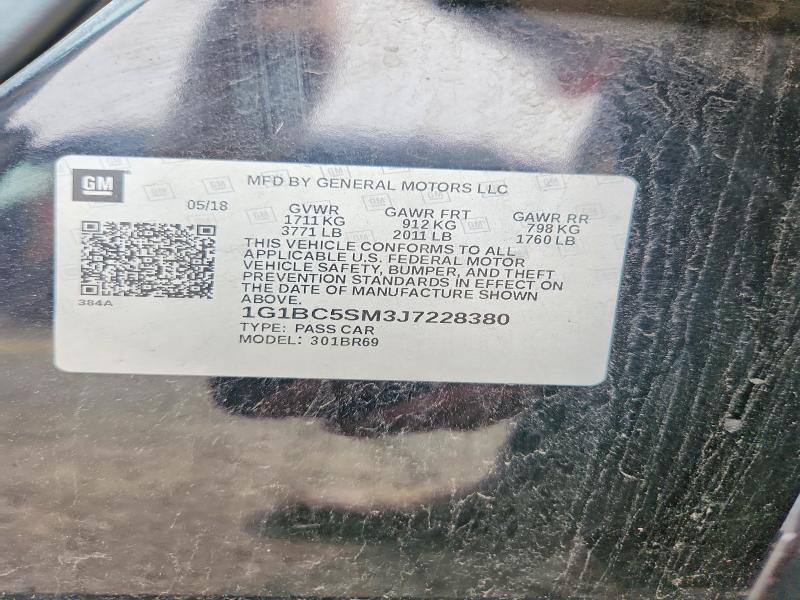 Aukcja sprzedaży 2018 Chevrolet Cruze, vin: 1G1BC5SM3J7228380, numer aukcji: 64323816