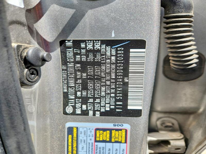 Aukcja sprzedaży 2013 Kia Sorento, vin: 5XYKTDA69DG310383, numer aukcji: 66770886