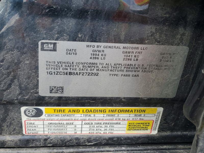 Продажа на аукционе авто 2010 Chevrolet Malibu, vin: 1G1ZC5EB8AF272292, номер лота: 66598806