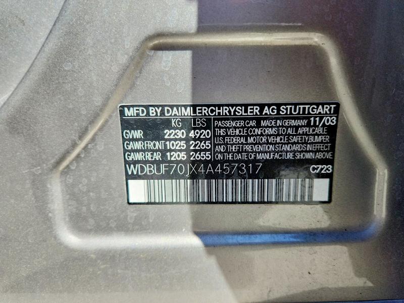 Продаж на аукціоні авто 2004 Mercedes-benz E, vin: WDBUF70JX4A457317, номер лоту: 65133966