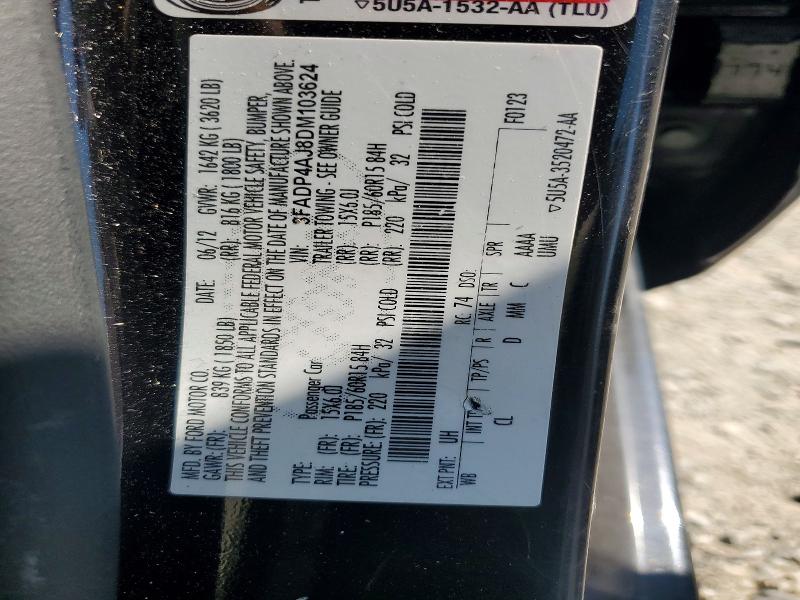 65565536 :رقم المزاد ، 3FADP4AJ8DM103624 vin ، 2013 Ford Fiesta مزاد بيع