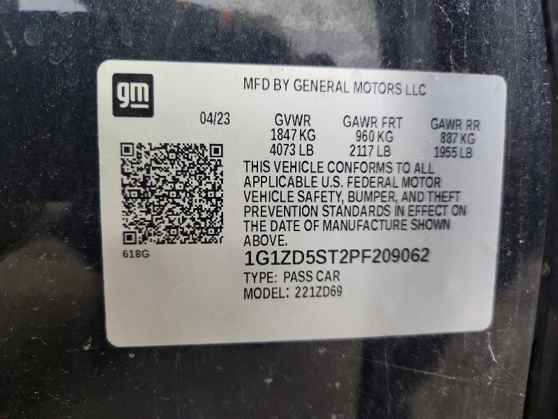 Продажа на аукционе авто 2023 Chevrolet Malibu, vin: 1G1ZD5ST2PF209062, номер лота: 64414936