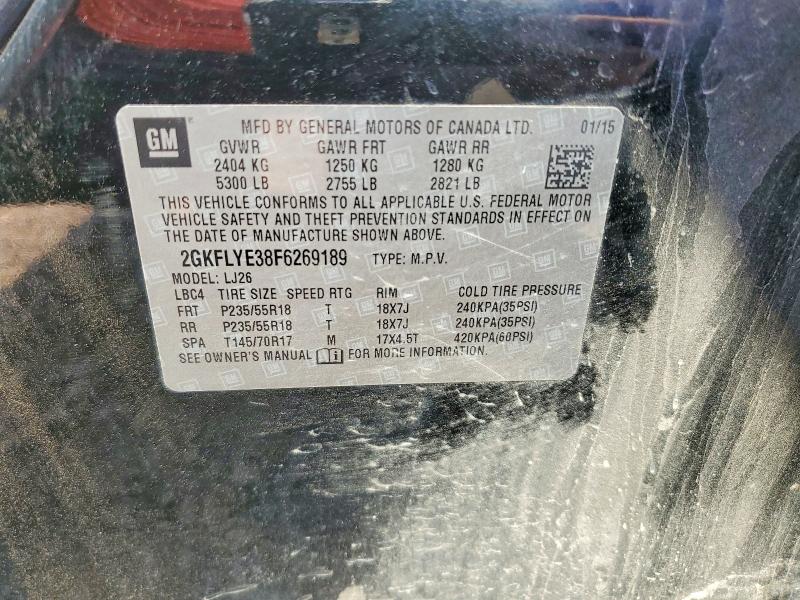 2015 Gmc Terrain მანქანა იყიდება აუქციონზე, vin: 2GKFLYE38F6269189, აუქციონის ნომერი: 62889716
