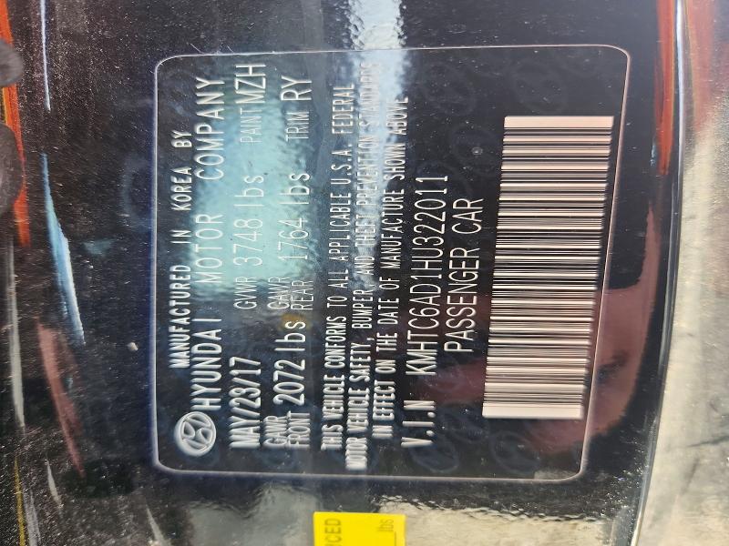 Продажа на аукционе авто 2017 Hyundai Veloster 3dr, vin: KMHTC6AD1HU322011, номер лота: 63446336