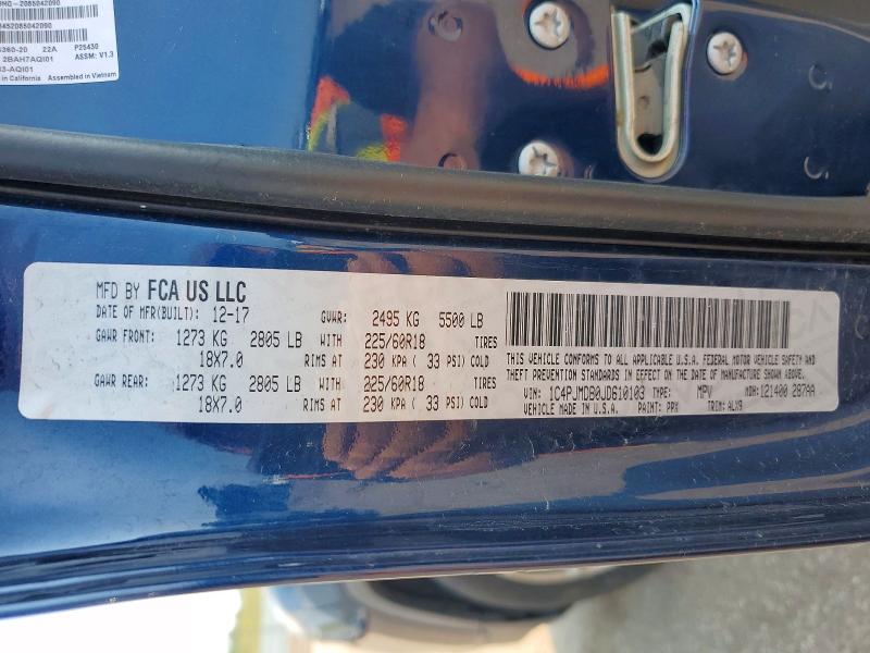 Продаж на аукціоні авто 2018 Jeep Cherokee, vin: 1C4PJMDB0JD610103, номер лоту: 63035326
