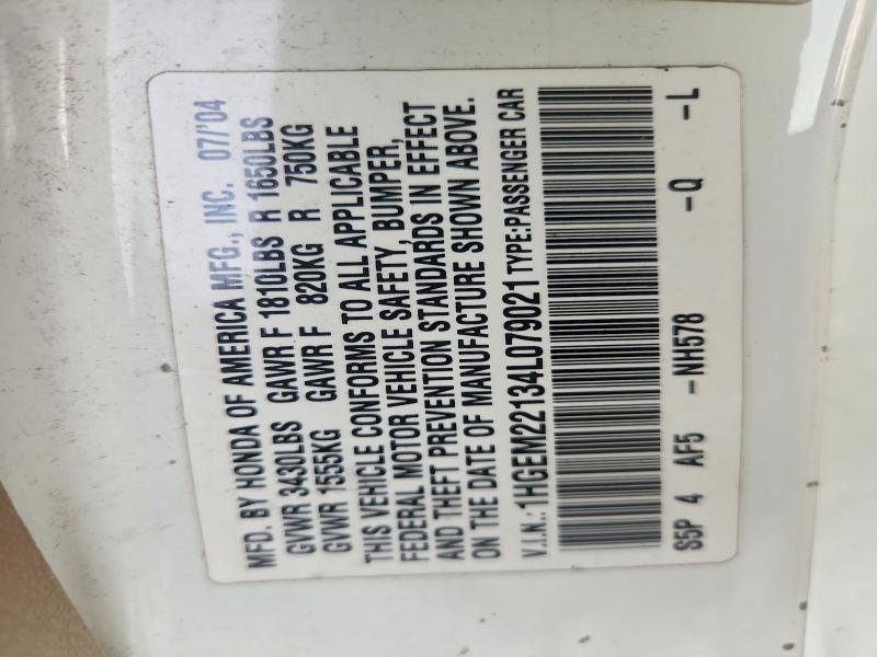 Продаж на аукціоні авто 2004 Honda Civic, vin: 1HGEM22134L079021, номер лоту: 64460296