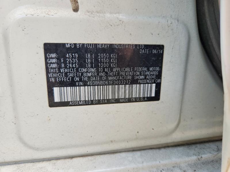 Aukcja sprzedaży 2015 Subaru Legacy, vin: 4S3BNBD61F3003212, numer aukcji: 66362486