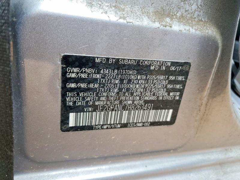 2017 Subaru Crosstrek მანქანა იყიდება აუქციონზე, vin: JF2GPANC7H8263491, აუქციონის ნომერი: 63663626