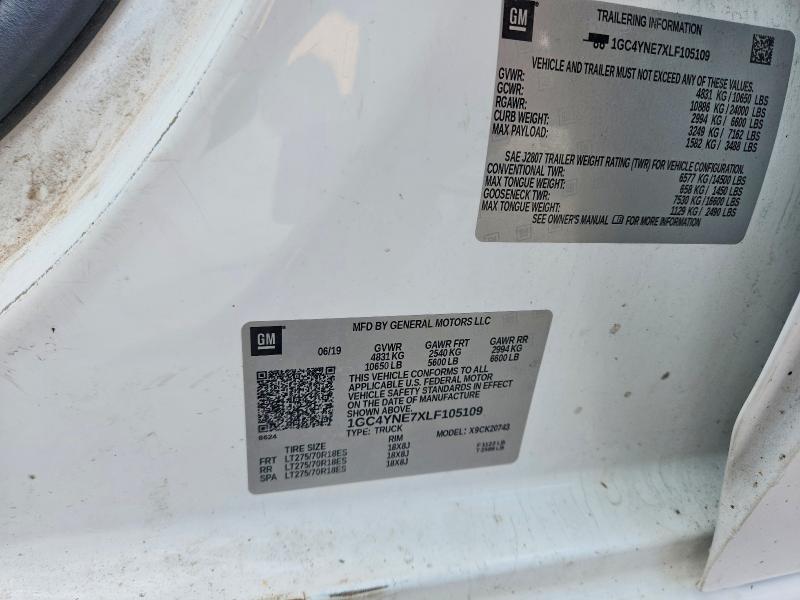 65537096 :رقم المزاد ، 1GC4YNE7XLF105109 vin ، 2020 Chevrolet Silverado مزاد بيع