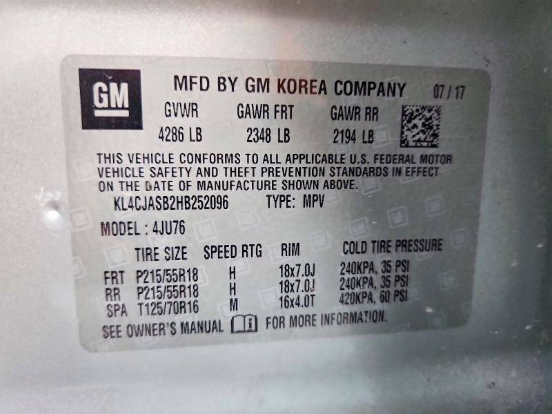 Продажа на аукционе авто 2017 Buick Encore, vin: KL4CJASB2HB252096, номер лота: 66104906