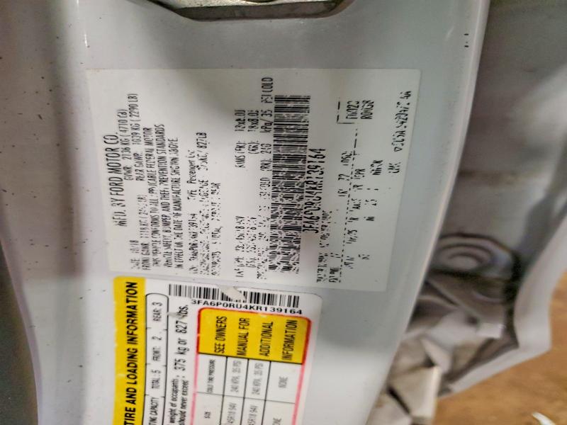 Aukcja sprzedaży 2019 Ford Fusion, vin: 3FA6P0RU4KR139164, numer aukcji: 64015956
