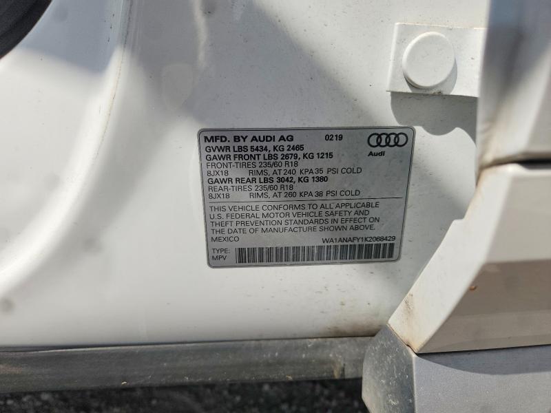 Aukcja sprzedaży 2019 Audi Q5, vin: WA1ANAFY1K2068429, numer aukcji: 65665126