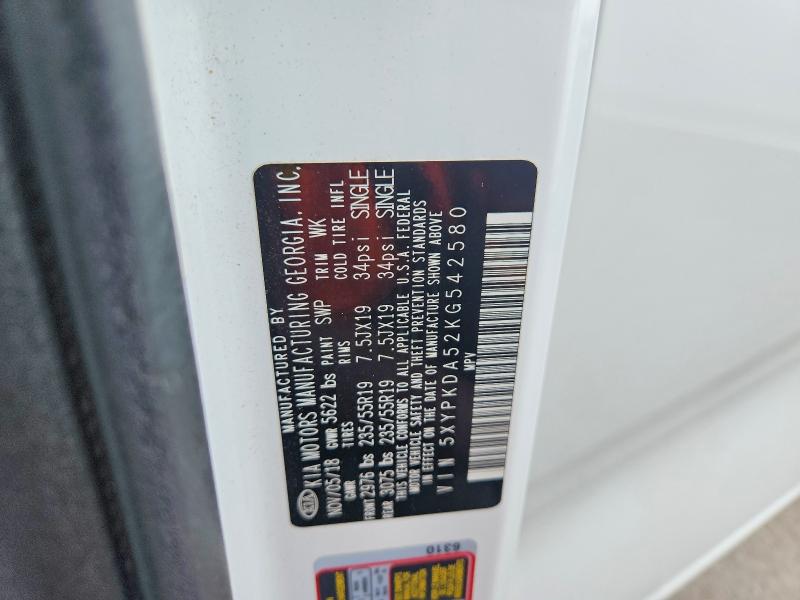 Продаж на аукціоні авто 2019 Kia Sorento, vin: 5XYPKDA52KG542580, номер лоту: 64275146