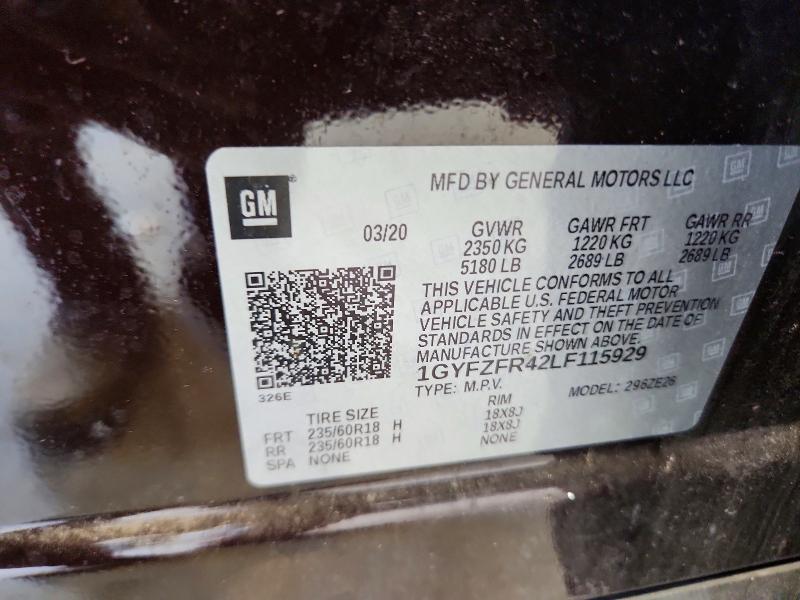 2020 Cadillac Xt4 მანქანა იყიდება აუქციონზე, vin: 1GYFZFR42LF115929, აუქციონის ნომერი: 65611886