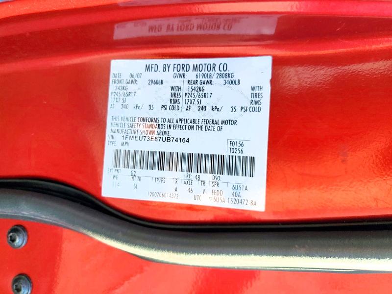 Продажа на аукционе авто 2007 Ford Explorer, vin: 1FMEU73E87UB74164, номер лота: 65336976