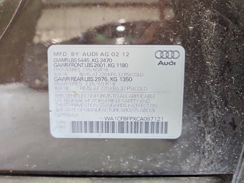 Aukcja sprzedaży 2012 Audi Q5, vin: WA1CFBFPXCA087121, numer aukcji: 65545806