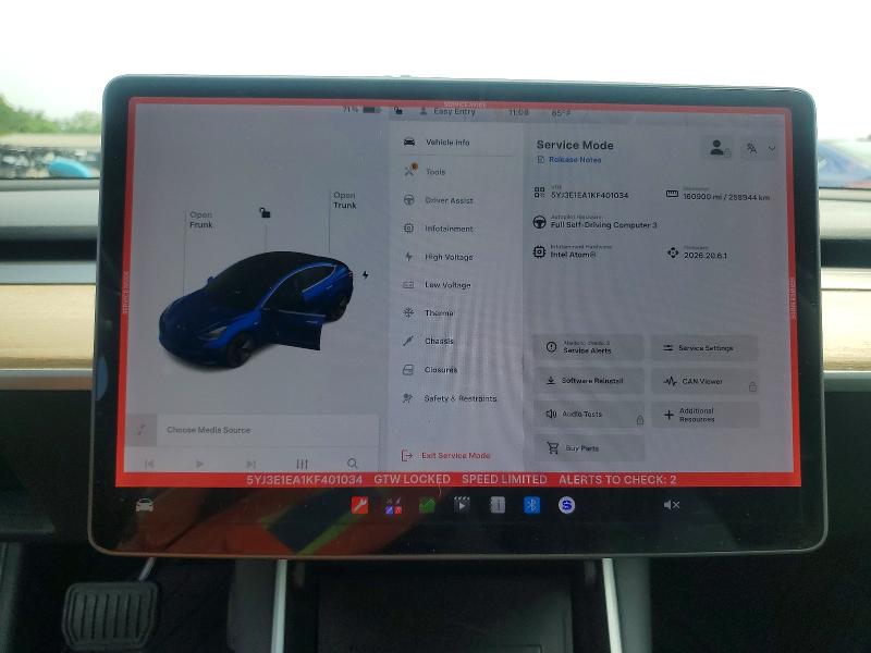 2019 Tesla Model 3 მანქანა იყიდება აუქციონზე, vin: 5YJ3E1EA1KF401034, აუქციონის ნომერი: 64404736