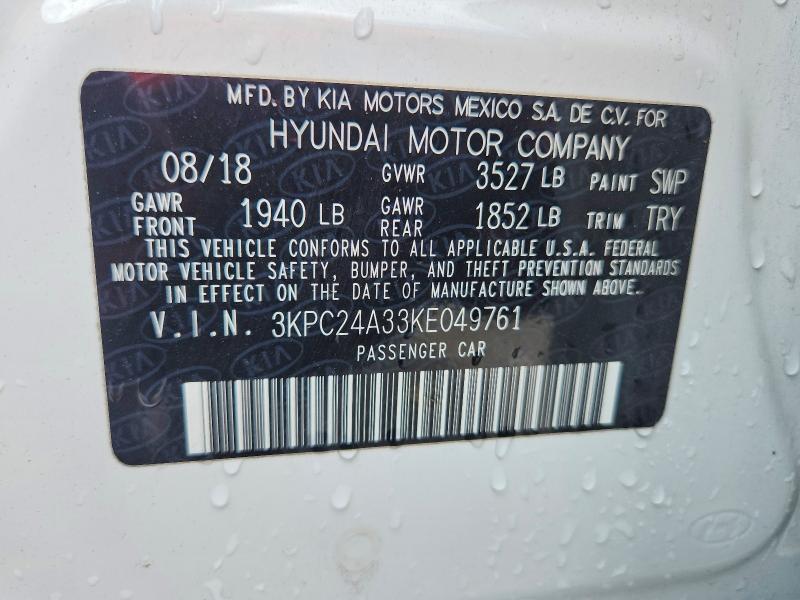 Продажа на аукционе авто 2019 Hyundai Accent, vin: 3KPC24A33KE049761, номер лота: 64547876