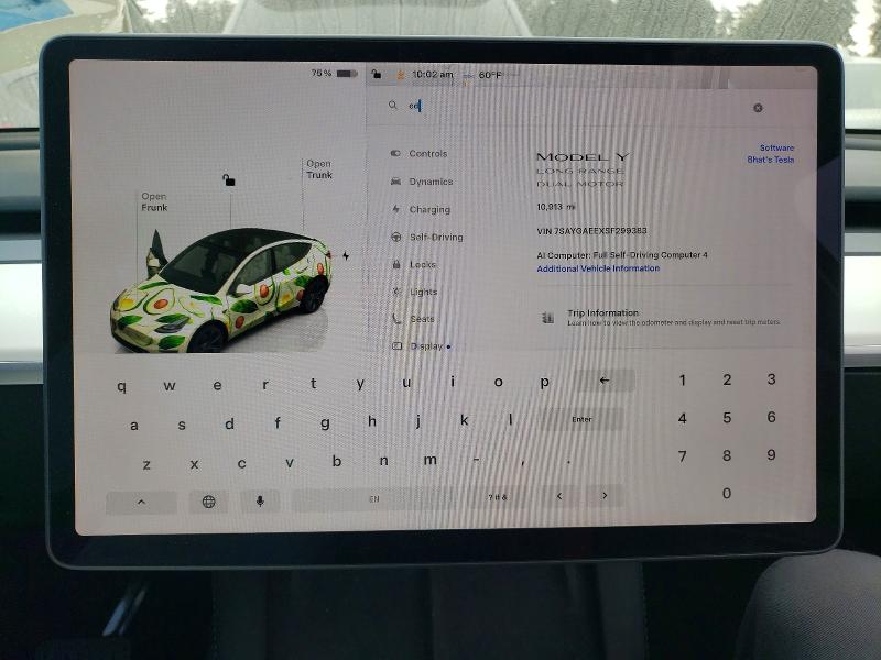 61796956 :رقم المزاد ، 7SAYGAEEXSF299383 vin ، 2025 Tesla Model Y مزاد بيع