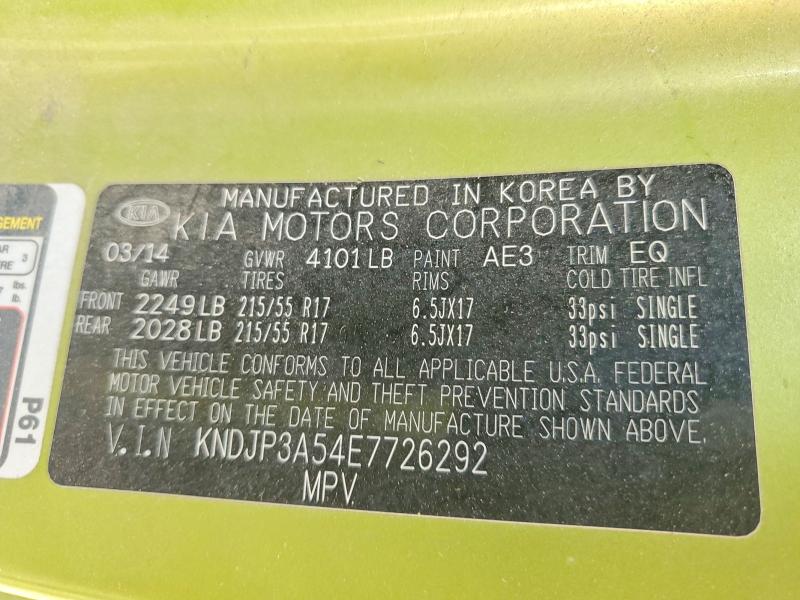 Продаж на аукціоні авто 2014 Kia Soul, vin: KNDJP3A54E7726292, номер лоту: 59187796