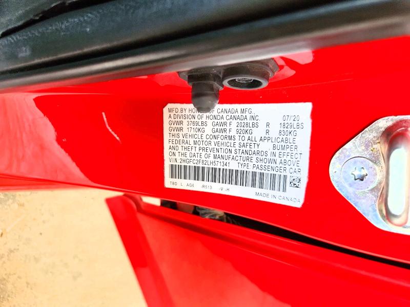 Aukcja sprzedaży 2020 Honda Civic, vin: 2HGFC2F82LH571341, numer aukcji: 66626416