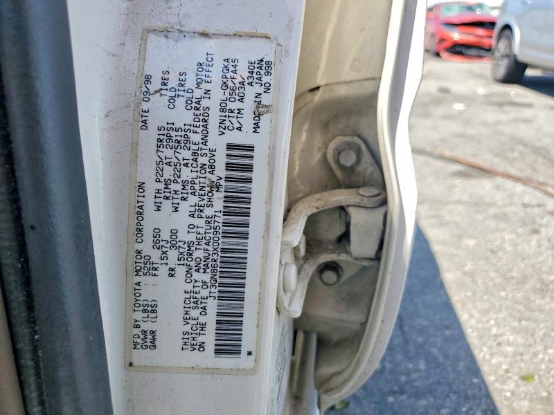 1999 Toyota 4runner მანქანა იყიდება აუქციონზე, vin: JT3GN86R3X0095771, აუქციონის ნომერი: 63650266