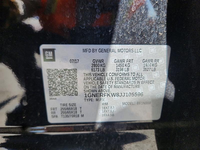 Продажа на аукционе авто 2018 Chevrolet Traverse, vin: 1GNERFKW8JJ105596, номер лота: 65196976