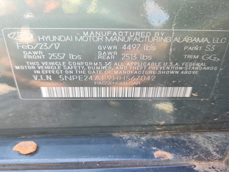 64796696 :رقم المزاد ، 5NPE24AF9HH567042 vin ، 2017 Hyundai Sonata مزاد بيع
