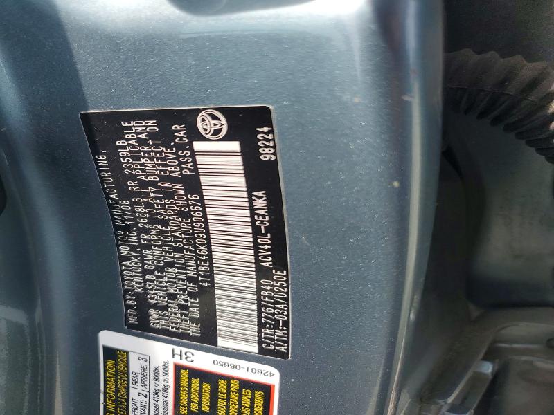 Aukcja sprzedaży 2009 Toyota Camry, vin: 4T1BE46K09U906676, numer aukcji: 65626826