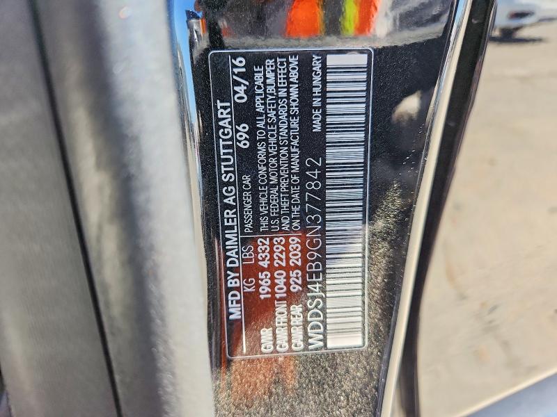63943496 :رقم المزاد ، WDDSJ4EB9GN377842 vin ، 2016 Mercedes-benz Cla مزاد بيع