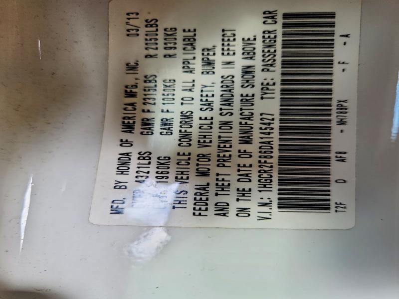 65560256 :رقم المزاد ، 1HGCR2F86DA145427 vin ، 2013 Honda Accord مزاد بيع