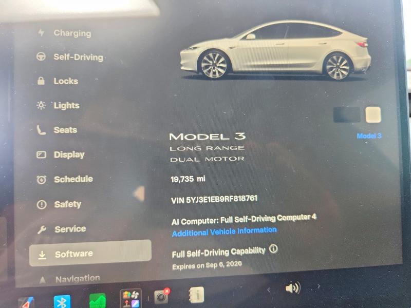 66130656 :رقم المزاد ، 5YJ3E1EB9RF818761 vin ، 2024 Tesla Model 3 مزاد بيع