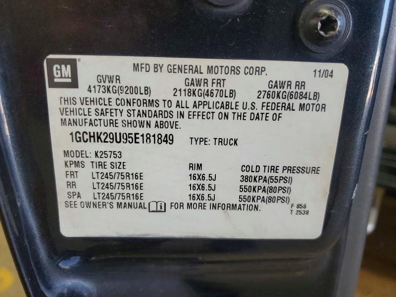 65591556 :رقم المزاد ، 1GCHK29U95E181849 vin ، 2005 Chevrolet Silverado مزاد بيع