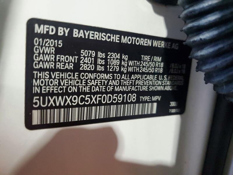 Aukcja sprzedaży 2015 Bmw X3, vin: 5UXWX9C5XF0D59108, numer aukcji: 64924226