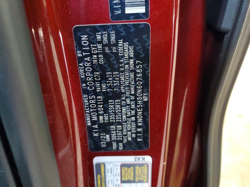 Aukcja sprzedaży 2022 Kia Carnival, vin: KNDNE5H30N6076857, numer aukcji: 65569146