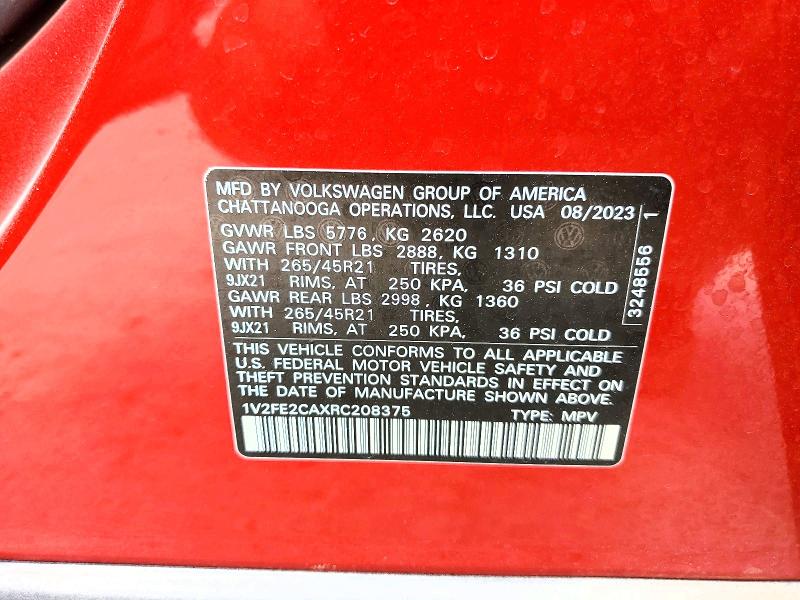 Продаж на аукціоні авто 2024 Volkswagen Atlas Cross Sport, vin: 1V2FE2CAXRC208375, номер лоту: 63901086